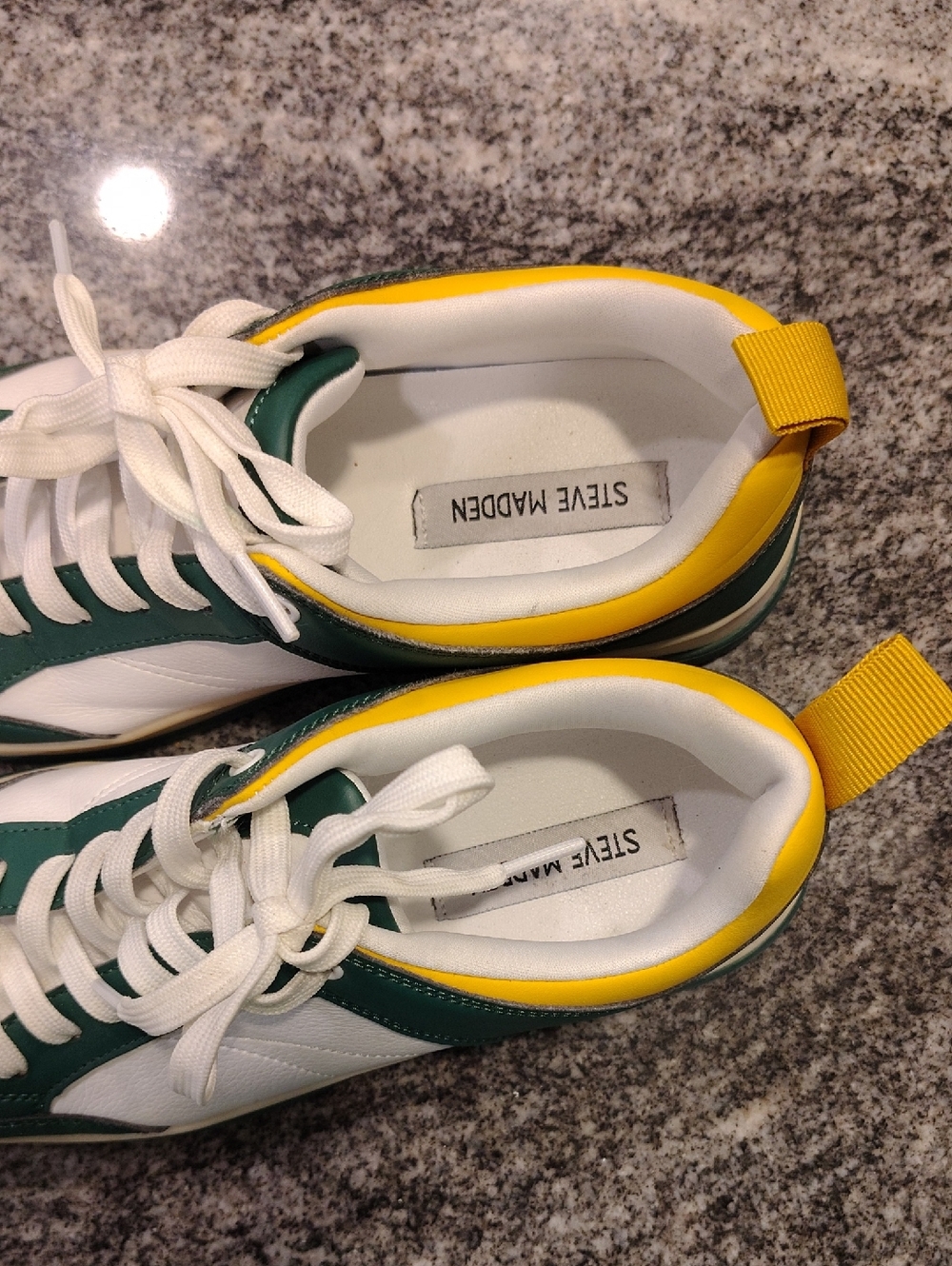 Steve Madden Women's White, Green & Yellow Low-Top Sneakers